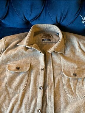 Men's Wool-Blend Shirt Jacket - Tan